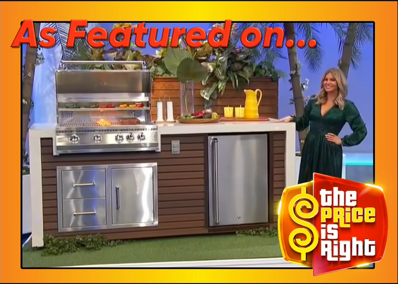 KoKoMo Outdoor Kitchen Island with Waterfall Edge – 32” Built-In Grill