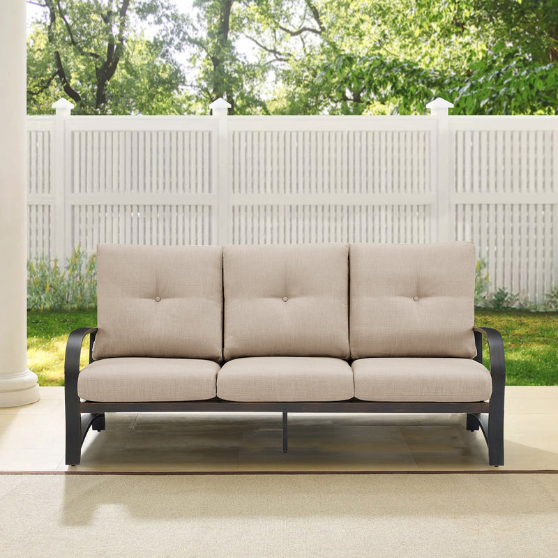 Chamber Aluminum Outdoor Sofa and 2 Chairs with Round Coffee Table
