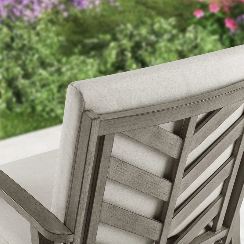 Peak Home Amario Round Outdoor Dining Set with Fixed Chair and Lazy Susan