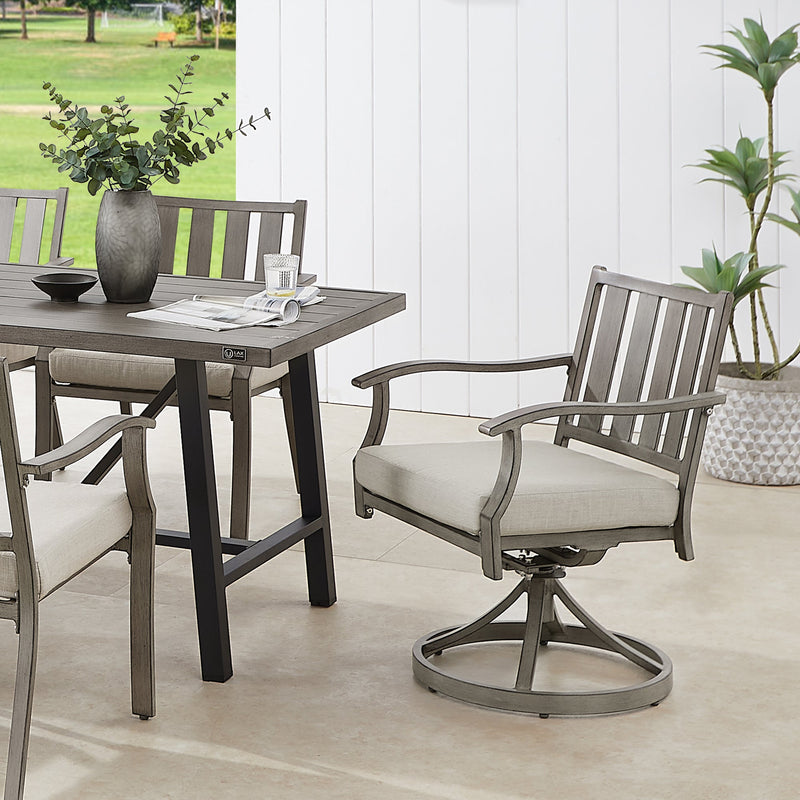 PEAKHOME Azur Patio Swivel Dining Chair with Sunbrella® Cushions