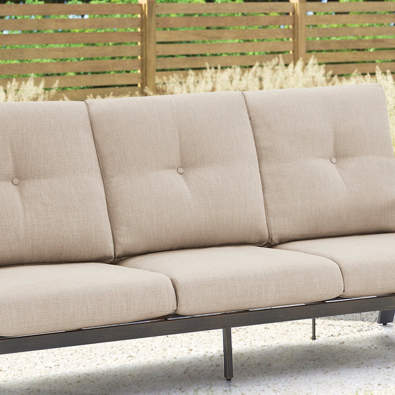 Chamber Aluminum Outdoor Sofa and 2 Chairs with Round Coffee Table
