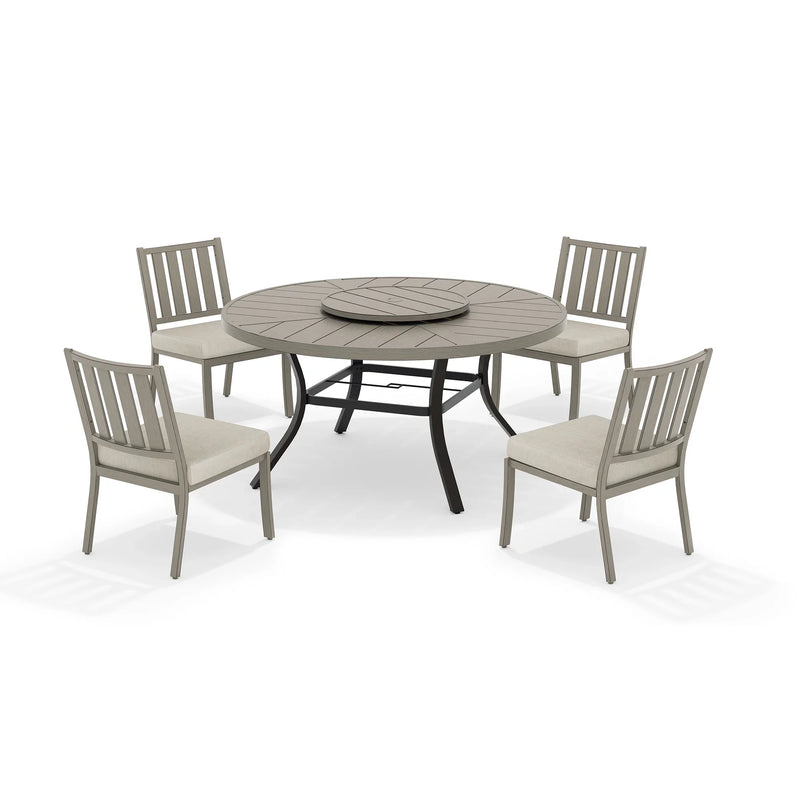 PEAKHOME Azur Patio Round Dining Table Sets With Armless Chair And Sunbrella® Cushions