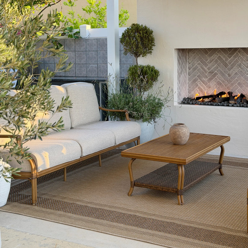 Arcadia Outdoor Sofa and 2 Chairs with Coffee Table