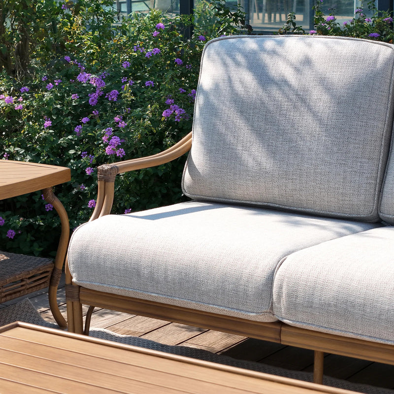 Arcadia Patio Sofa and 2 Swivel Chairs with Coffee Table