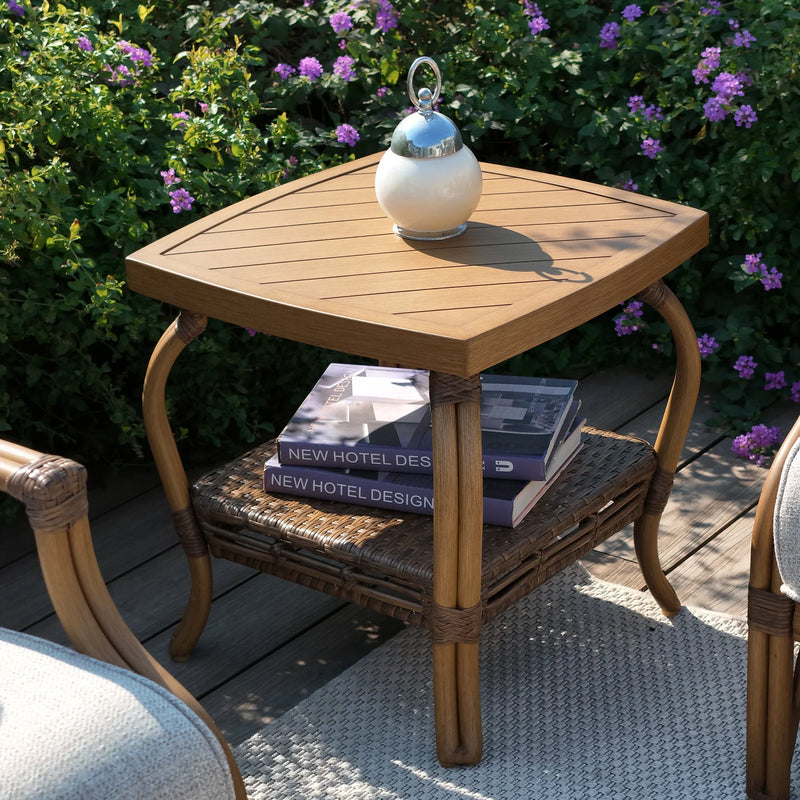 Arcadia 2 Piece Swivel Lounge Chair and End Table