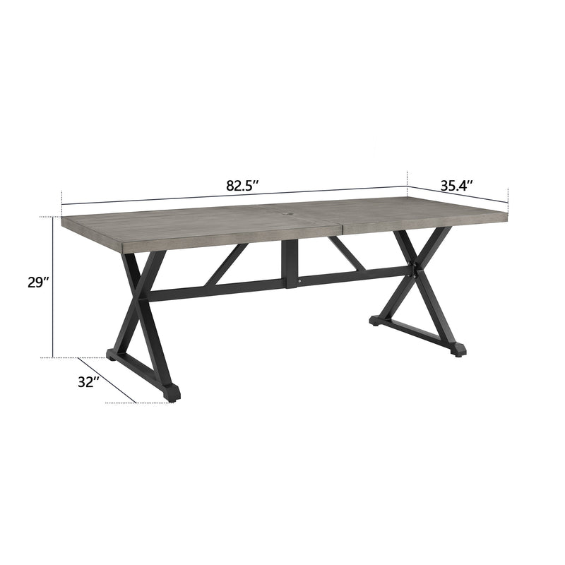 PEAKHOME Azur 82.5” Rectangular Outdoor Dining Tables