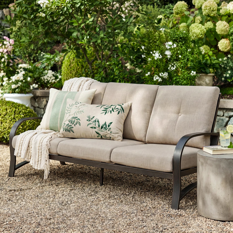 Chamber Aluminum Outdoor Sofa and 2 Chairs with Round Coffee Table