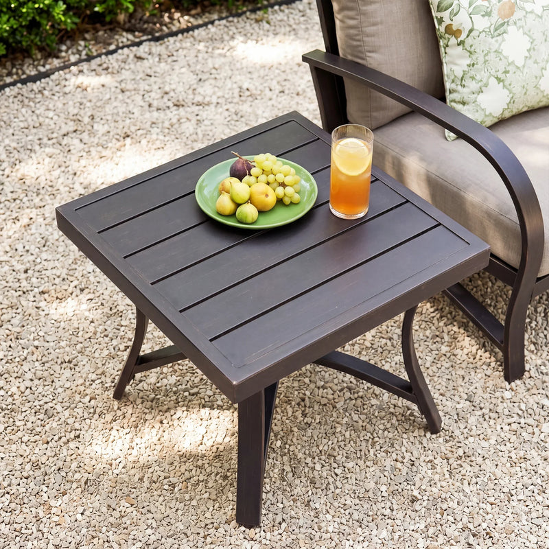 Chamber 2 Pieces Patio Fixed Chair and Side Table