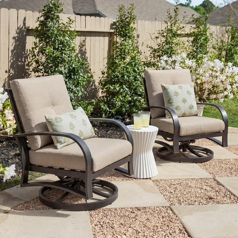 Chamber Patio Aluminum Swivel Club Chair with Sunbrella® Cushions