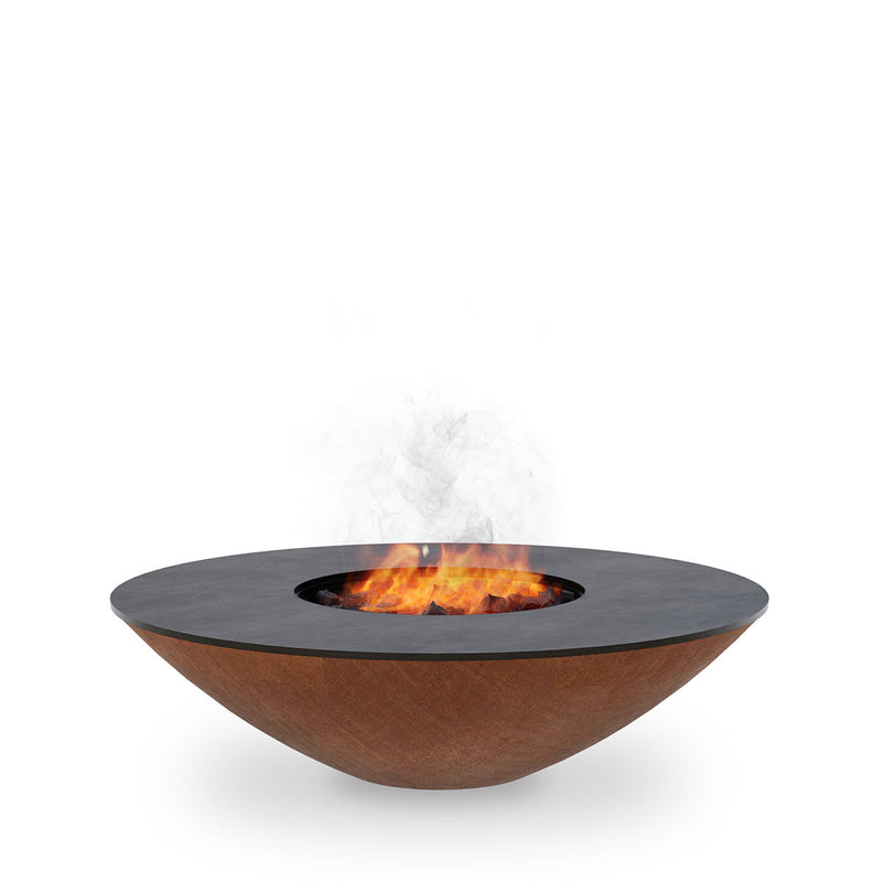 Arteflame Classic 40″ — Fire Pit with Cooktop (CORTEN Bowl; Short Round / Short Euro / Built-In No Base)