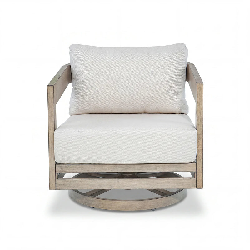Harmonti 4 Pieces Modern Patio Swivel Furniture Set With Round Concrete Table