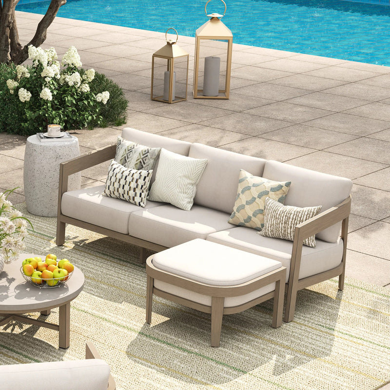 Harmonti 6-Piece Patio Conversation Set with Composite Concrete Round Coffee Tables