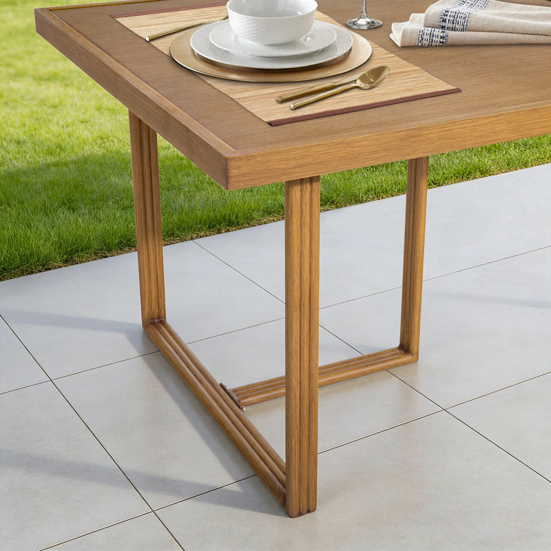 Arcadia 7 Piece Outdoor Dining Set With Swivel Chair