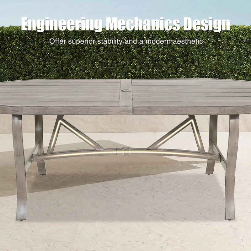 Amario 7-Piece Aluminum Outdoor Oval Dining Set with Sunbrella® Cushions