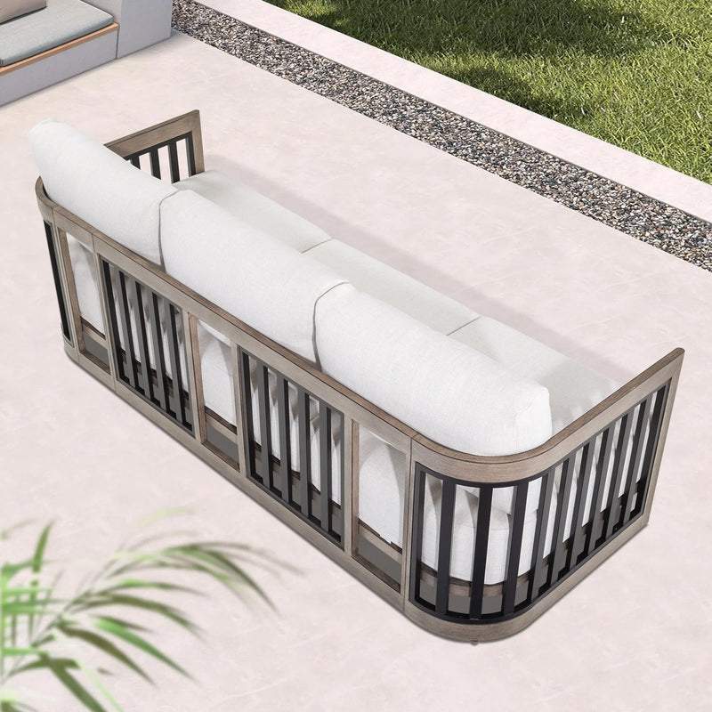 Sereno Patio Furniture Sofa Set with Swivel Chairs