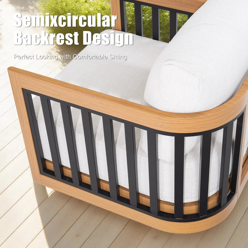 Sereno Outdoor Sofa and 2 Chairs with Rectangular Coffee Table