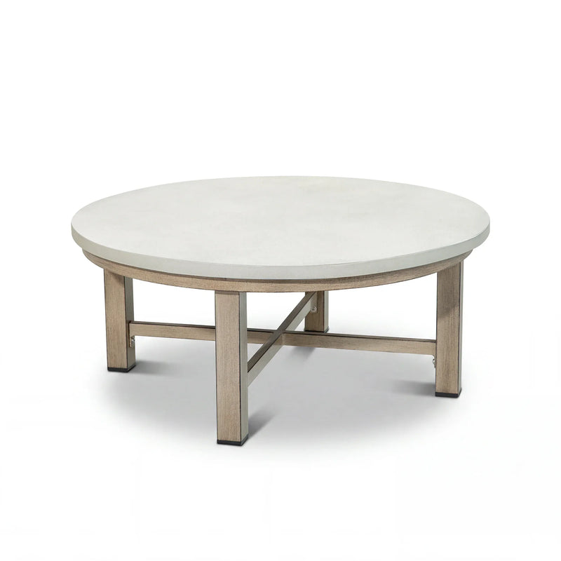 Harmonti 4 Pieces Modern Patio Swivel Furniture Set With Round Concrete Table