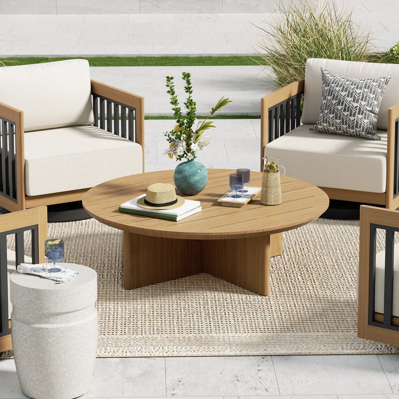 Sereno 6-Piece Patio Swivel Conversation Set with Ottomans