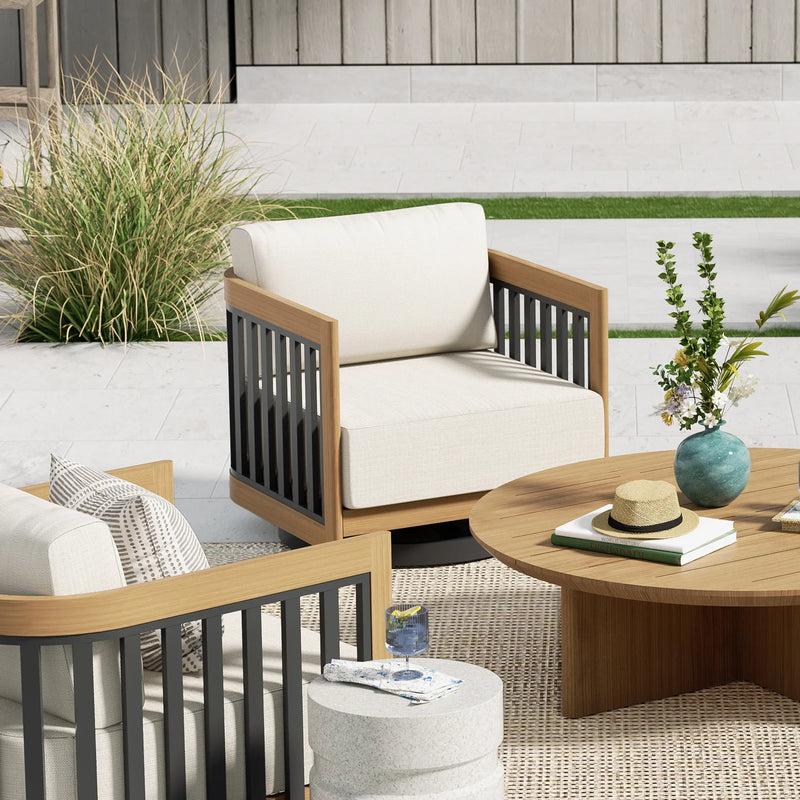 Sereno 6-Pieces Patio Club Lounge Chair Set with 2 Ottoman