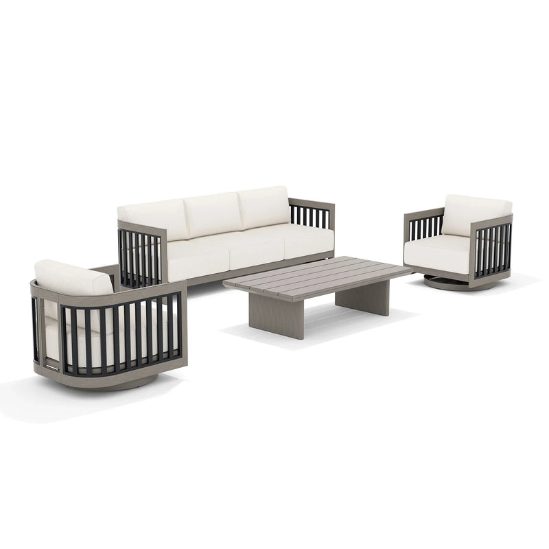 Sereno Patio Furniture Sofa Set with Swivel Chairs