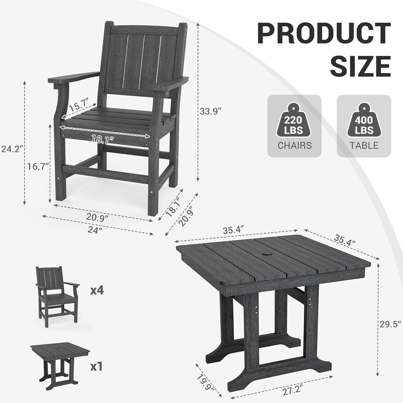 Corex HDPE Outdoor Dining Set, 6-Piece