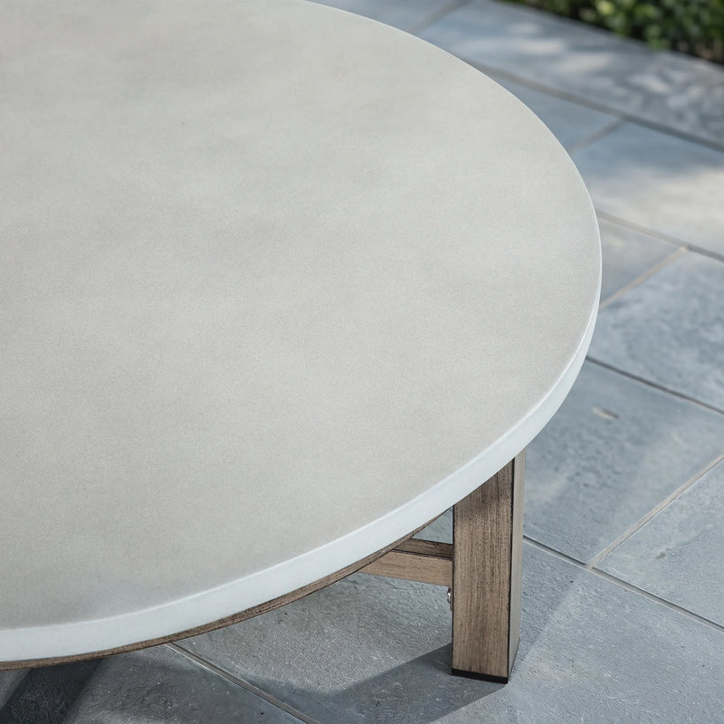 Harmonti 4 Pieces Modern Patio Swivel Furniture Set With Round Concrete Table