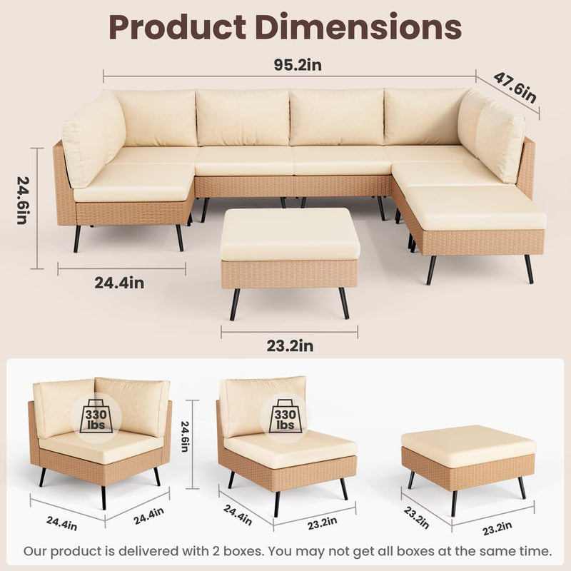 Axis 95.2" Coastal Outdoor Sectional Set, 8-Piece